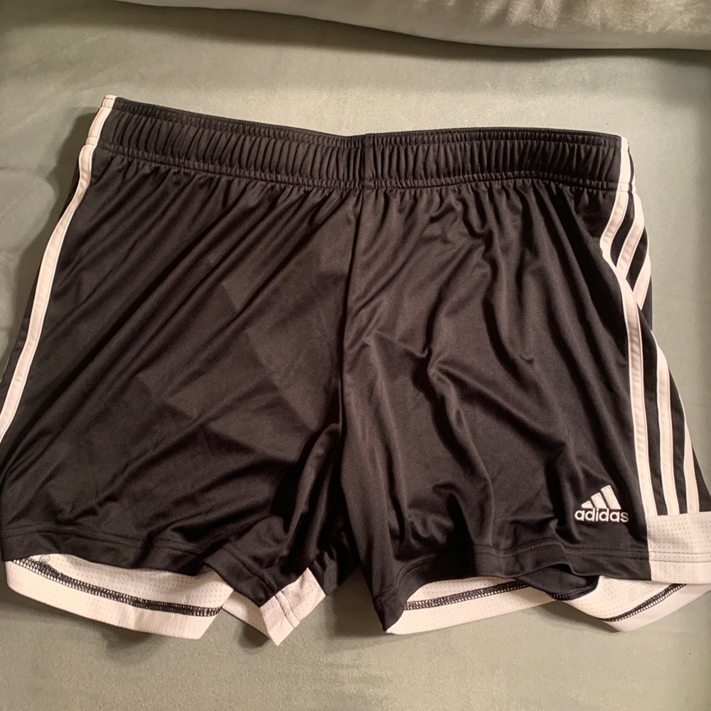 Black and white Adidas shorts